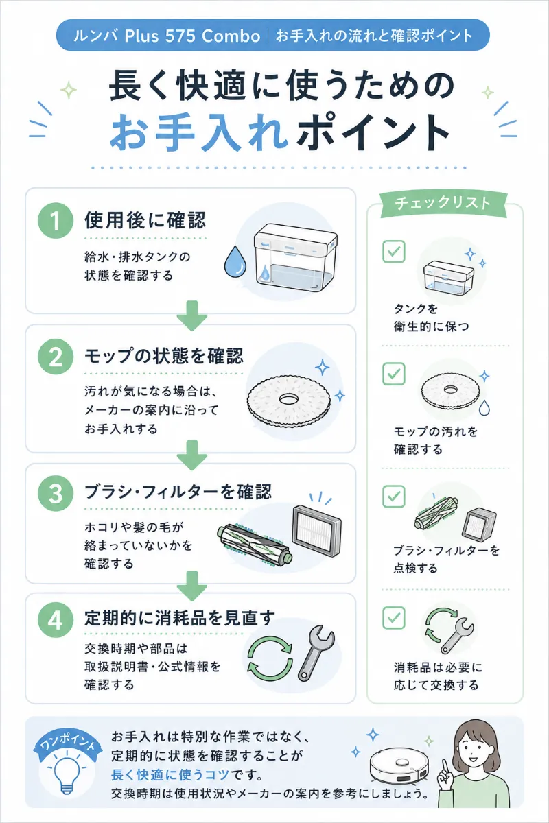 快適に使い続けるためのお手入れ