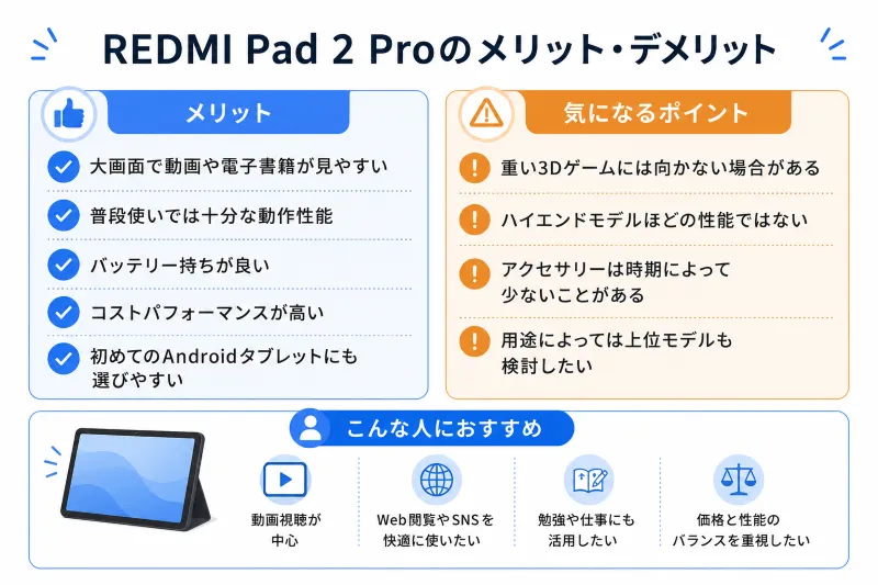 REDMI Pad 2 Proのメリット・デメリット