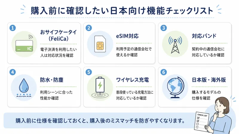 購入前に確認したい日本向け機能チェックリスト