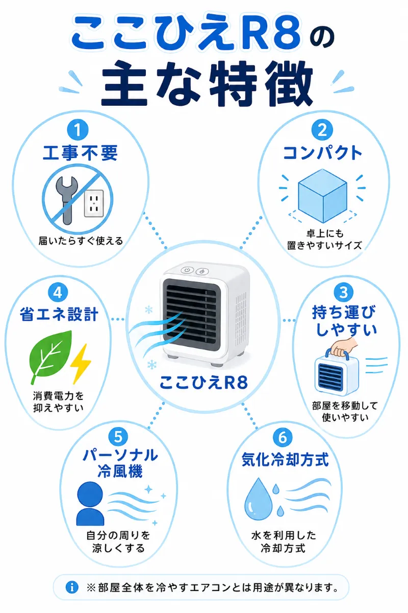 ここひえR8の主な特徴