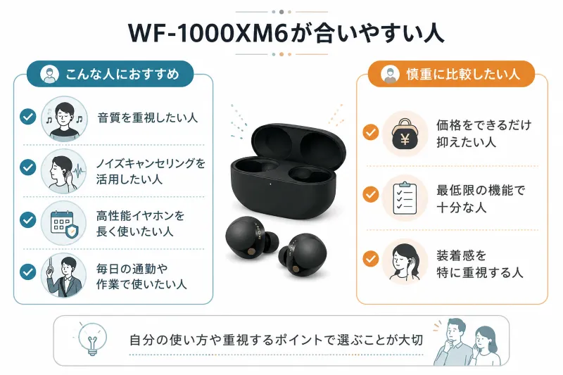WF-1000XM6がおすすめな人整理図
