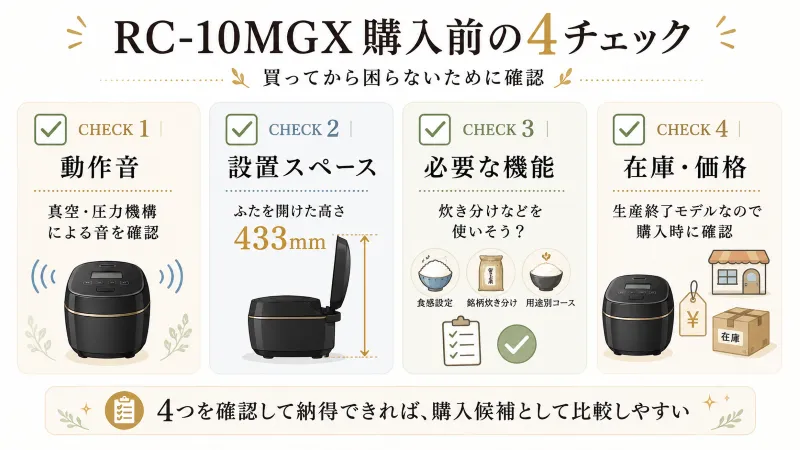 購入前の確認ポイント4つ